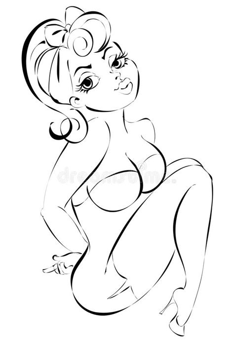 pin up girl in lingerie illustration stock illustration illustration
