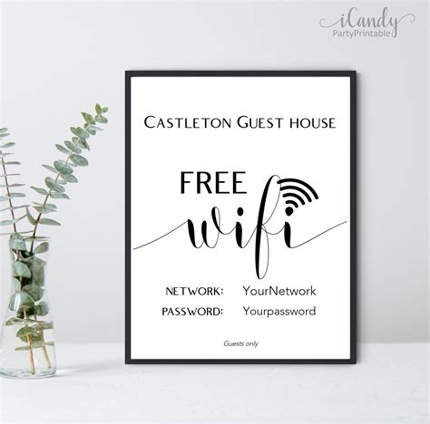 editable wi fi password sign  wifi sign printable sign etsy