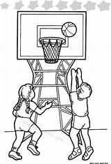 Basketball Coloring Pages Playing Gym Cartoon Boys Kids Court Sports Drawing School Clipart Children Sport Printable Sheets Two Colouring Play sketch template