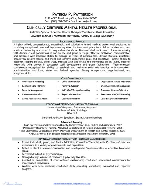 clinically certified mental health professional resume templates