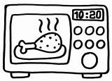 Coloring Microwave sketch template