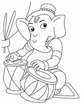 Ganesh Ganesha Coloring Pages Lord Kids Tabla Drawing Playing Colouring Bal Pencil Sketch Printable Color Template Print Getcolorings Wonder Getdrawings sketch template