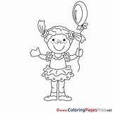Sheet Balloon Colouring Girl Coloring Title sketch template