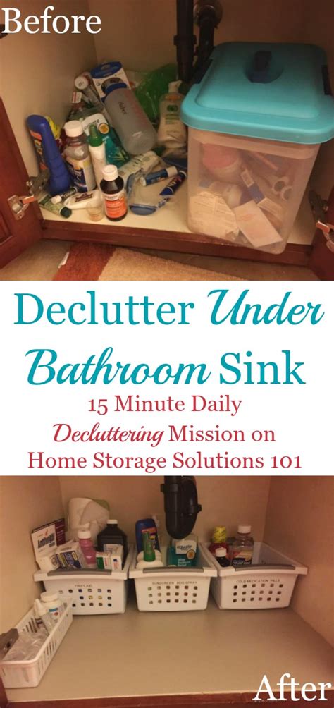 declutter  bathroom sink cabinets