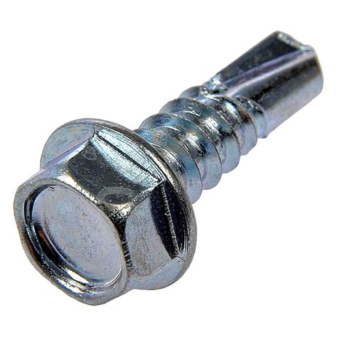 dorman   hex washer head  tapping screws zinc plated steel chrome
