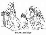 Coloring Mary Angel Annunciation Pages Appears Color sketch template