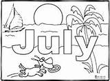 Coloring July Pages Months Summer Kids Year Print Printables Month Color Clip Sheets Printable Calendar Drawing Adult Activities Activity Seniors sketch template