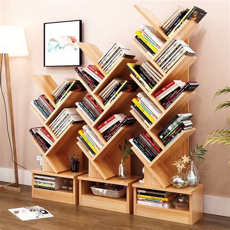 shelf tree bookshelf compact book rack bookcase