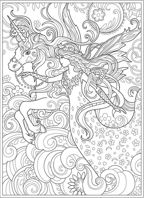 coloring page fairy princess  unicorn coloring colouring