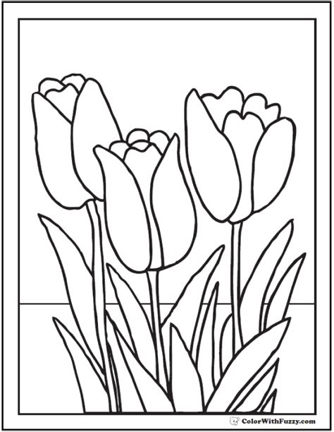tulip flower coloring pages   printables