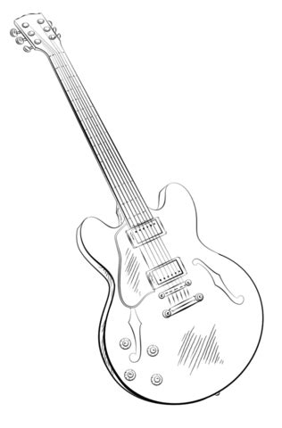 coloring pages electric guitar coloring page