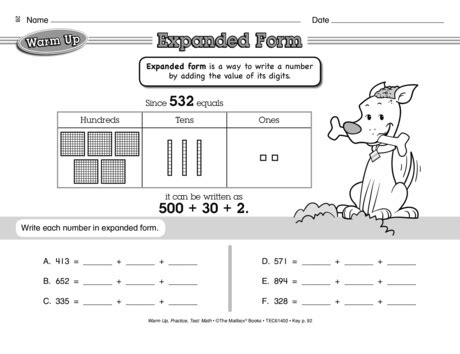 expanded form lesson plans  mailbox