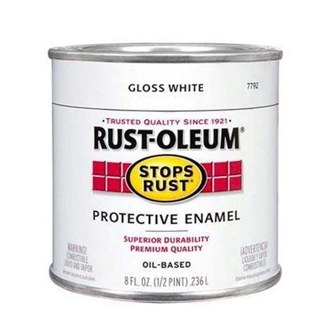 rust oleum stops rust  oz gloss white protective enamel paint