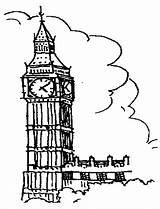 Ben London Coloring Pages Clock Big Tower Bridge Drawing Color Colouring Netart Printable Drawings Bouncy Getcolorings Easy Kids Choose Board sketch template