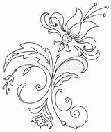 Embroidery Flower Patterns Jacobean Crewel Designs Bordado Hand Nakış Illustration Line Desenleri Flourish Drawings Flowers Coloring Needles Kits Scrolls Tattoo sketch template