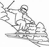 Skiing Coloringsky Jumping sketch template