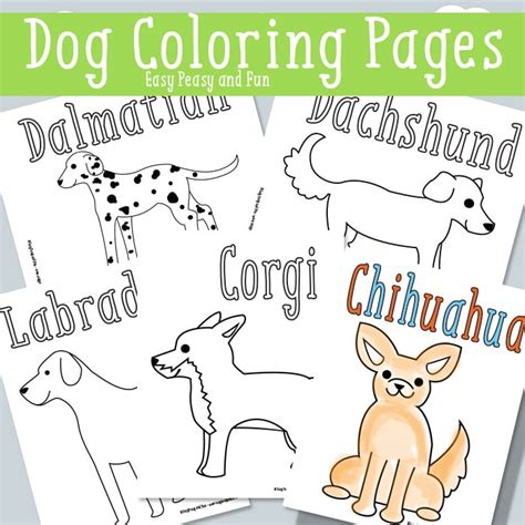 printable dog coloring page pack