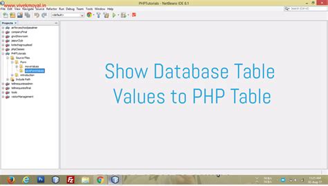 how to fetch data from database in php and display in html table using