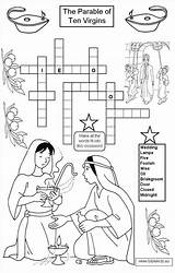 Virgins Parables Parable Crossword Lds Biblekids Knowledge sketch template