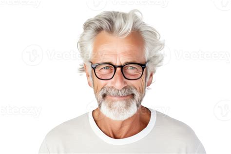 Smiling Older Man Portrait Illustration Ai Generative 25365156 Png