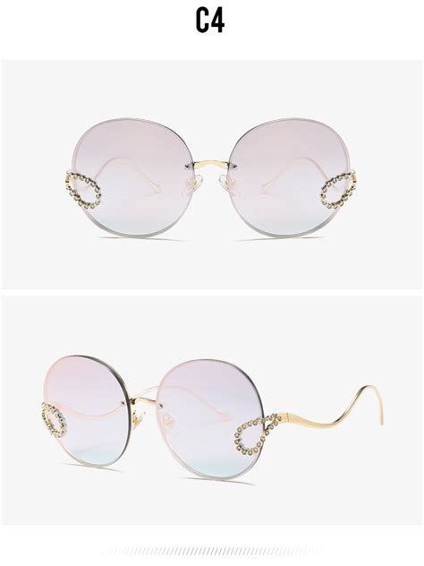 2020 Luxury Ladies Rhinestone Sunglasses Women Italy Brand Designer