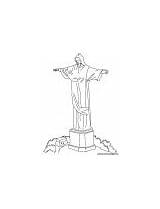Coloring Redeemer Christ Brazil Seal National sketch template