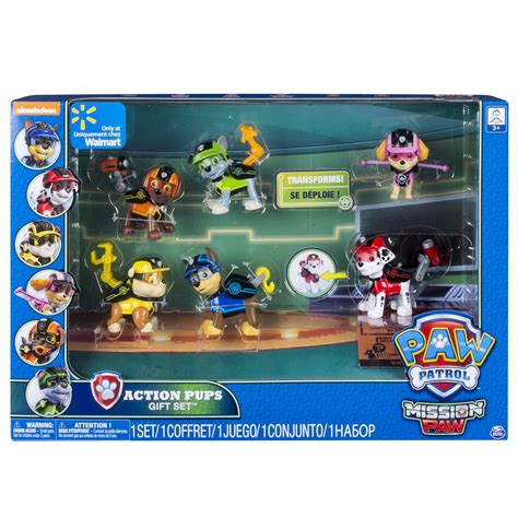 paw patrol mission paw action pack pups gift set walmart exclusive