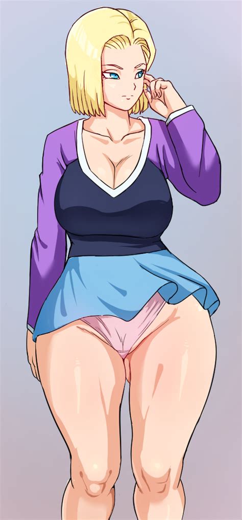 rule 34 1girls android 18 big breasts cleavage dragon ball dragon