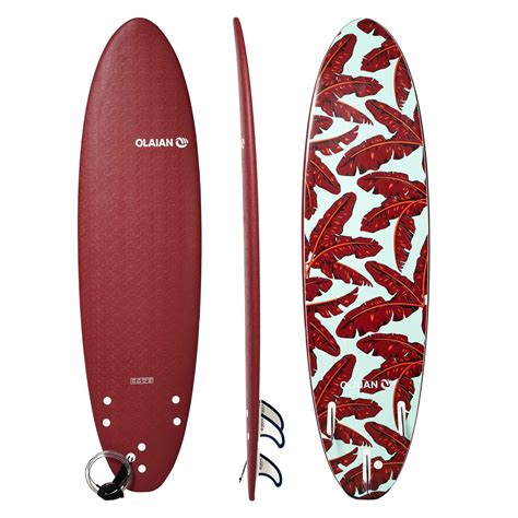 olaian surfboard soft top   geleverd met  leash en  vinnen decathlonnl