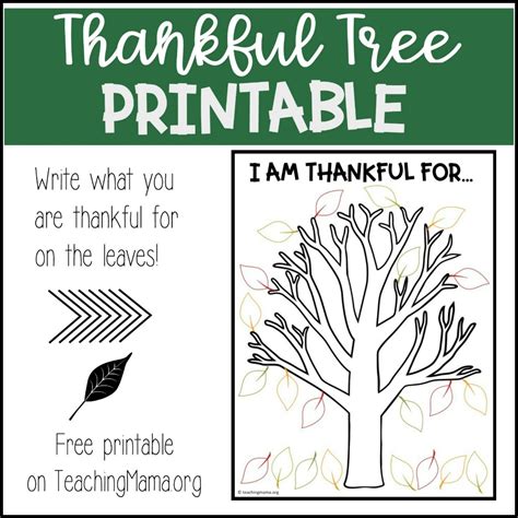 printable thankful tree printable  printable templates