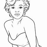 Marilyn Amerikaanse Zangeres Bekende Kleurplaat Gangster Actrice sketch template
