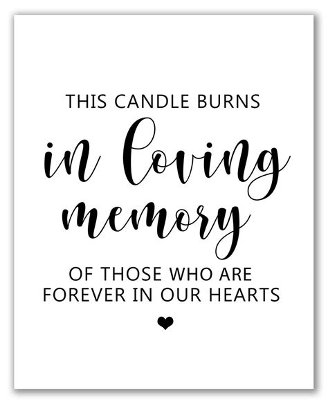 candle burns  loving memory  printable