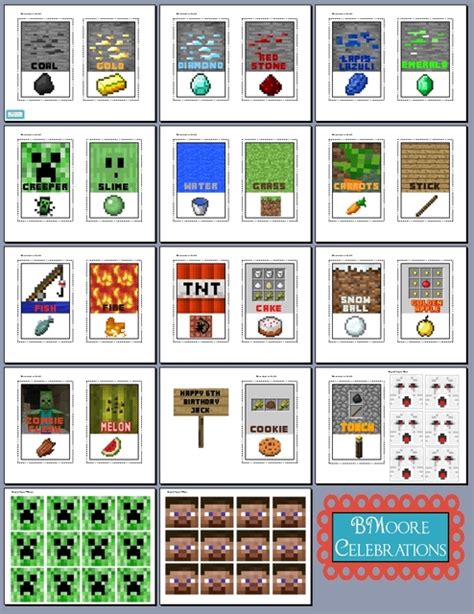 printable play food minecraft food labels templates