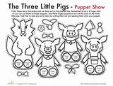 Pigs Puppets Finger Tales Worksheet Cerditos Retelling Literacy sketch template