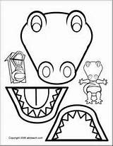 Alligator Puppet Paper Bag Craft Crocodile Puppets Printable Crafts Animals Dinosaur Template Preview Zoo Search Preschool Activities Templates Animal Abcteach sketch template
