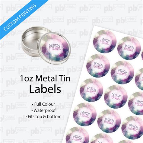 oz metal tin labels pbprints