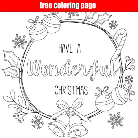printable christmas wreath coloring page  breaks