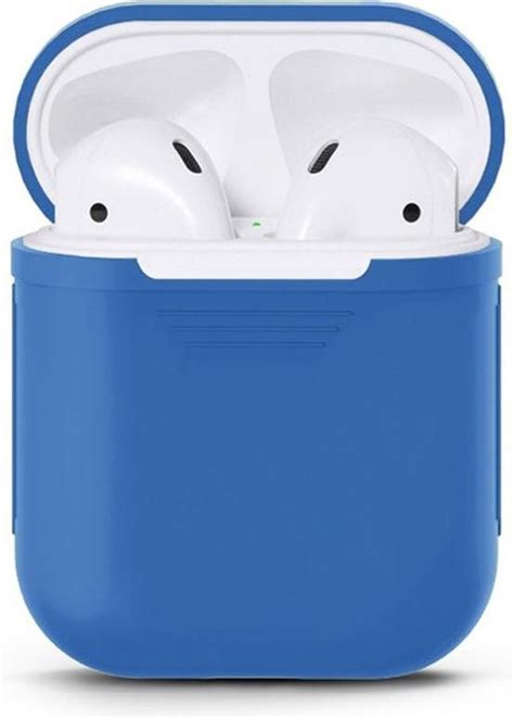 bolcom airpods silicone case cover hoesje voor apple airpods blauw