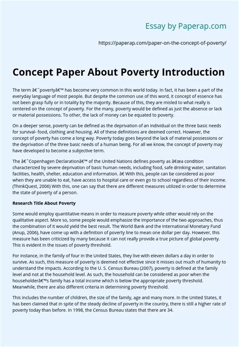 concept paper  poverty introduction research essay