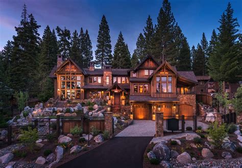 exquisitely designed rustic lakeside home   nevada mountains lodge style home luxury