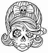 Skull Sugar Mexican Coloring Pages Getdrawings Skulls sketch template