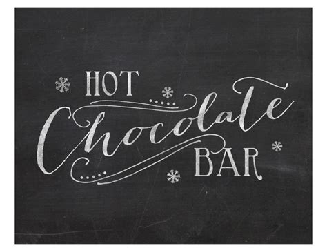 hot chocolate bar sign  printable