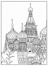 Moscow Basil Cathedral Saint sketch template
