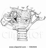 Tree House Clipart Outline Illustration Pirate Boy His Royalty Toonaday Vector Printable 2021 Kid Lookout Poster Print Illustrations Clipartof Clipground sketch template