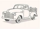 Printable Colouring Classic Drawing Drawings Jacked Pickups 50s Truckdriversnetwork sketch template