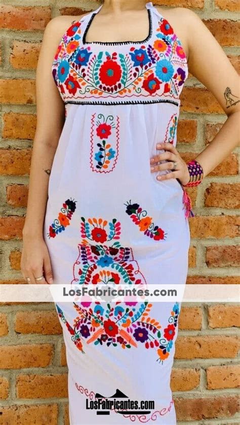 Rj00668 Vestido Artesanal Mexicano Para Mujer Hecho En Chiapas