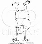 Handstand Outlined Man Doing Clipart Shorts Royalty Illustration Djart Vector Rf Illustrations Cox Dennis sketch template