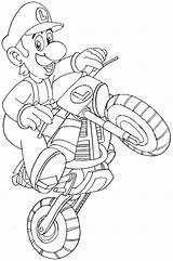 Luigi Kart Mario Motorcycle Bike Draw Drawing Riding Wii Drawings Step Getdrawings Paintingvalley sketch template