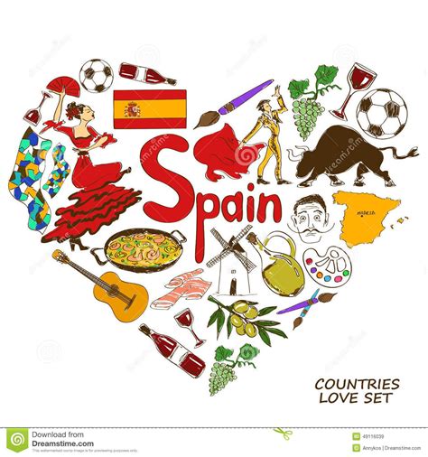 spanish symbols  heart shape concept symbole espagnol espagnol symbole espagne