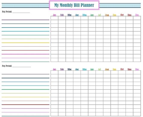 printable monthly bill calendar calendar template printable